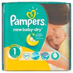 Подгузник Pampers New Baby-Dry Размер 1 (Для новорожденных, 2-5 кг), 27 шт (4015400264453)